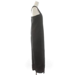 BEAUTY&YOUTH UNITED ARROWS アシンメトリーワンショルダーサロペット オールインワン ストレート ウエストゴム 麻 リネン S 黒 ブラック 1626-151-3807