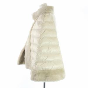 EMMETI ムートンダウンポンチョ MOUTON DOWN ジャケット ホック ファー ナイロン 38