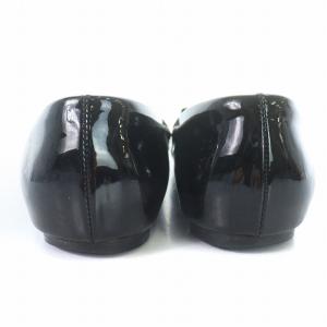 Salvatore Ferragamo ヴァラ パンプス フラットシューズ エナメル リボン 5.5 23cm 黒 ブラック