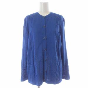 Christian Dior サマーニットカーディガン 長袖 M 青 ブルー
