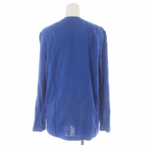 Christian Dior サマーニットカーディガン 長袖 M 青 ブルー