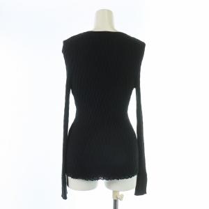 Salvatore Ferragamo ニット カットソー Vネック 長袖 ウール シルク混 カシミヤ混 S 黒 ブラック