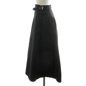 3.1 phillip lim フレアスカート ミモレ ロング サイドベルト コットン 00 XXS 黒 ブラック