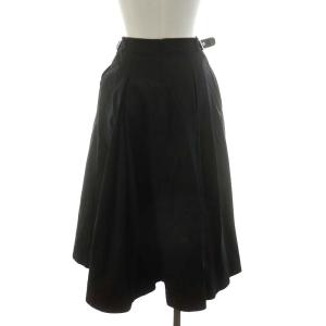 3.1 phillip lim フレアスカート ミモレ ロング サイドベルト コットン 00 XXS 黒 ブラック