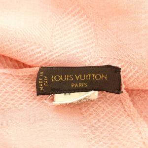 LOUIS VUITTON モノグラム ストール カシミヤ シルク混 ピンク