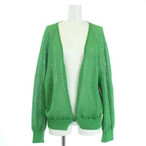 Spick&Span 23SS ペーパーヤーンタック柄カーディガン ニット 長袖 緑 グリーン 23080200916010