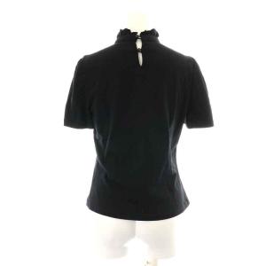 M'S GRACY 23年製 カットソー 半袖 フリルネック リボン 38 M 黒 ブラック