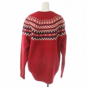 JUNYA WATANABE 21AW ニット セーター プルオーバー ノルディック柄  S レッド ベージュ ブラック