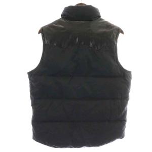 SIERRA DESIGNS ヴィンテージ 3本木タグ ダウンベスト ジレ ジャケット 切替 フェイクレザー シングル スタンドカラー M 黒 ブラック