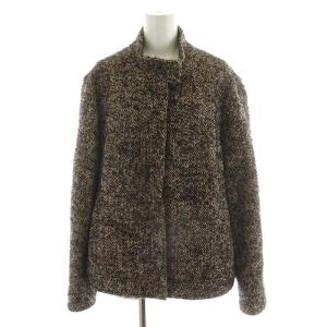 BURBERRY LONDON ジャケット スタンドカラー ツイード ウール 15ABR XL 黒 ブラック 白 ホワイト 赤 レッド