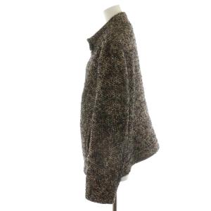 BURBERRY LONDON ジャケット スタンドカラー ツイード ウール 15ABR XL 黒 ブラック 白 ホワイト 赤 レッド