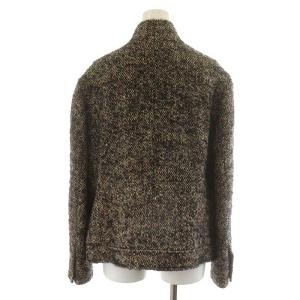 BURBERRY LONDON ジャケット スタンドカラー ツイード ウール 15ABR XL 黒 ブラック 白 ホワイト 赤 レッド