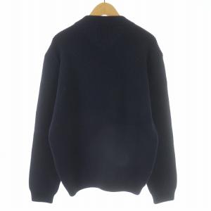 Andersen-Andersen カーディガン リブニット クルーネック 長袖 ウール M ネイビー