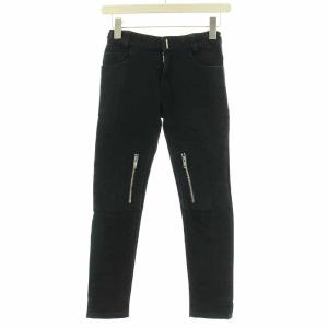 GIVENCHY デニムパンツ ジーンズ スキニー スリム フロントジップ コットン ジップアップ 10 L 黒 ブラック