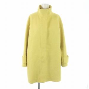 21AW UBCB W/NY スタンドカラ?コート ミドル スナップボタン ウール 36 S 黄色 イエロー 15252573982