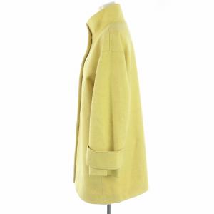 UNITED ARROWS 21AW UBCB W/NY スタンドカラ?コート ミドル スナップボタン ウール 36 S 黄色 イエロー 15252573982