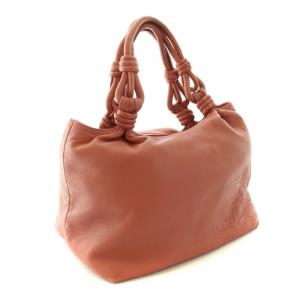 LOEWE ハンドバッグ ラムレザー アナグラムステッチ 赤 レッド