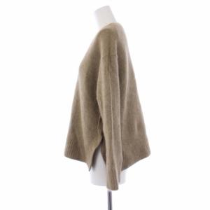 PAULE KA ニット セーター 長袖 クルーネック ラクーン S 茶 ブラウン