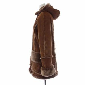 GRACE CONTINENTAL ムートンジャケット アウター ショート丈 フード 36 S 茶 ブラウン