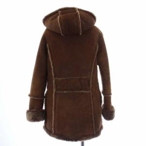 GRACE CONTINENTAL ムートンジャケット アウター ショート丈 フード 36 S 茶 ブラウン