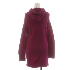 BURBERRY LONDON ニット セーター チュニック 長袖 フード付き カシミヤ混 1 S 紫 パープル