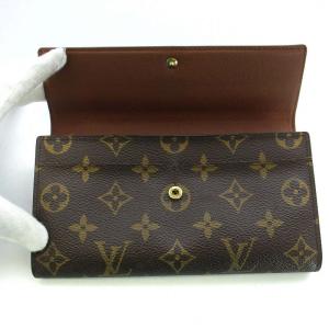 LOUIS VUITTON M61725 モノグラム ポシェット ポルト モネ クレディ 長財布 二つ折り ブラウン