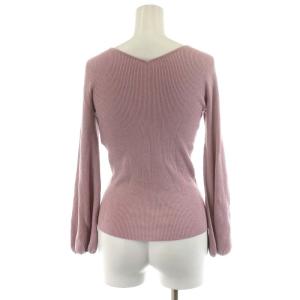 ANAYI 22AW ニット カットソー リブ 長袖 ウール 絹混 シルク混 36 S ピンク