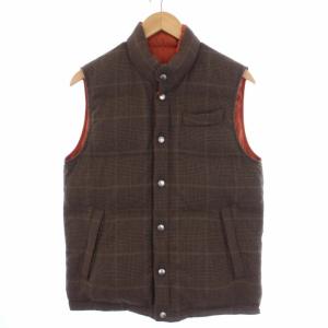BRUNELLO CUCINELLI リバーシブル ダウンベスト XS ブラウン オレンジ