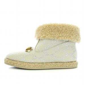 GUCCI 20SS GG Fria ホースビット ショートブーツ 21.5cm ホワイト ベージュ