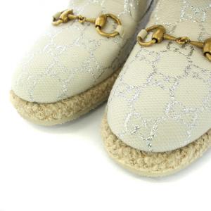 GUCCI 20SS GG Fria ホースビット ショートブーツ 21.5cm ホワイト ベージュ