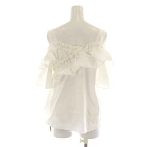 Grace Class 22SS タイプライターフリルトップ ブラウス 半袖 オープンショルダー フレアスリーブ 36 S 白 ホワイト 0220241095