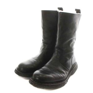 BALMAIN ムートンブーツ ショートブーツ レザー ボア サイドジップ 43 28.0cm 黒 ブラック