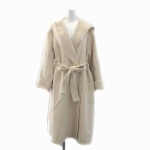 22AW パイピングフードコート ロング アウター F アイボリー ライトベージュ