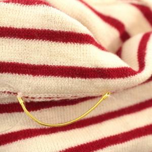 Deuxieme Classe 21AW Border T/N Knit カットソー ボーダー ウール ニット タートルネック 長袖 F 赤 レッド