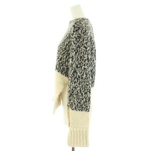 N°21 ニット セーター 長袖 ローゲージ ウール混 38 M 白 ホワイト 黒 ブラック