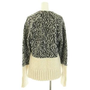 N°21 ニット セーター 長袖 ローゲージ ウール混 38 M 白 ホワイト 黒 ブラック