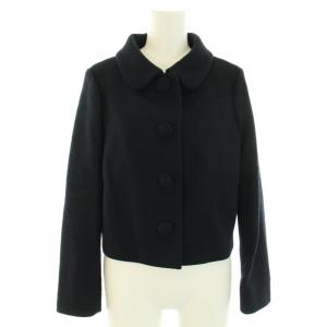 PRADA 2010年製 スーツ セットアップ 上下 ラウンドカラージャケット スカート ひざ丈 シルク混 42