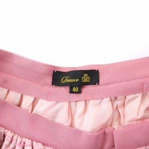 Drawer ピンクツイードギャザーワイドパンツ 40 L ピンク