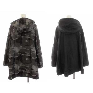 TATRAS リバーシブルジャガード迷彩ポンチョ ブルゾン ジャケット フード付き ジップアップ アウター 4 L XL グレー LTA16S4535