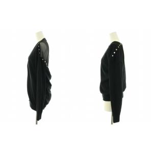 alexanderwang ニットカーディガン Vネック 長袖 ハイゲージ 2way メリノウール 絹 シルク S 黒 ブラック