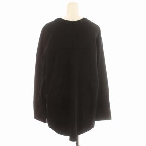 ebure カットソー プルオーバー ウール 長袖 38 M 黒 ブラック