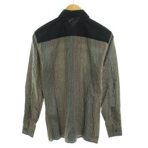 BOTTEGA VENETA ドレスシャツ スタンダードカラー 長袖 ストライプ柄 コットン 38/15 S グレー 紺 ネイビー