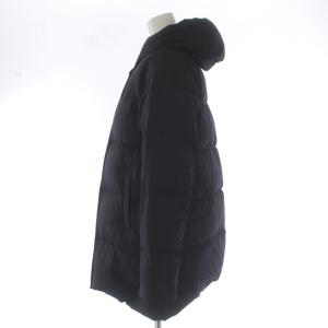 SHIPS ショールカラーミディダウン ジャケット ミドル丈 ジップアップ フード M 黒 ブラック 314-06-0087