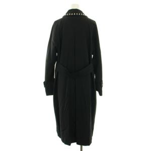 Diagram GRACE CONTINENTAL 18AW ステンカラーロングコート アウター 比翼ボタン ビジュー装飾 ウール混 34 XS 黒 ブラック