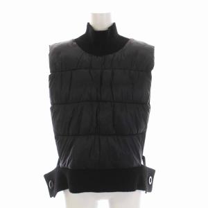 ENFOLD 22AW RIB-NECK VEST リブネック ベスト ナイロン 中綿 プルオーバー 38 M 黒 ブラック 300FA130-1750