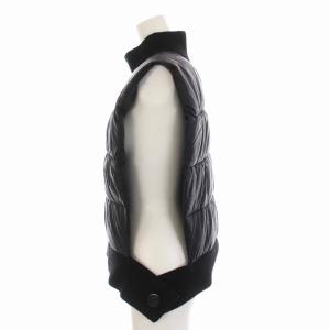 ENFOLD 22AW RIB-NECK VEST リブネック ベスト ナイロン 中綿 プルオーバー 38 M 黒 ブラック 300FA130-1750