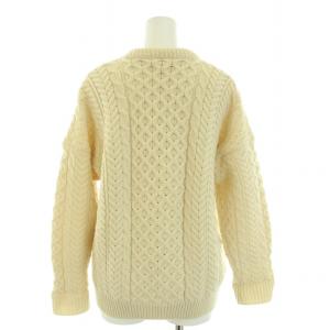 INVERALLAN ニットカーディガン 長袖 ケーブル編み ウール S アイボリー