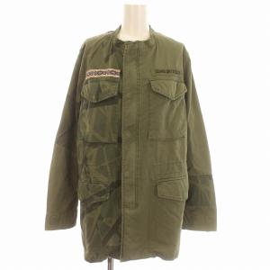 リメイクジャケット 会員限定モデル ミリタリー ジャケット ノーカラー S カーキ