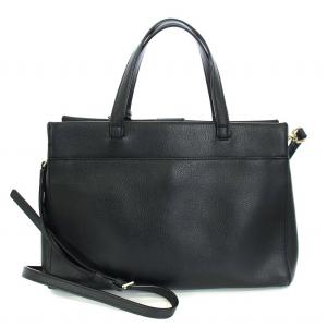 agnes b. ハンドバッグ ショルダーバッグ 2WAY 牛床革 レザー ポーチ付き 黒 ブラック