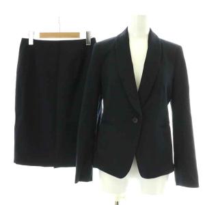 UBCB ドビーショールカラージャケット ドビータイトスカート スーツ セットアップ 上下 紺ブレ シングル 総裏地 ひざ丈